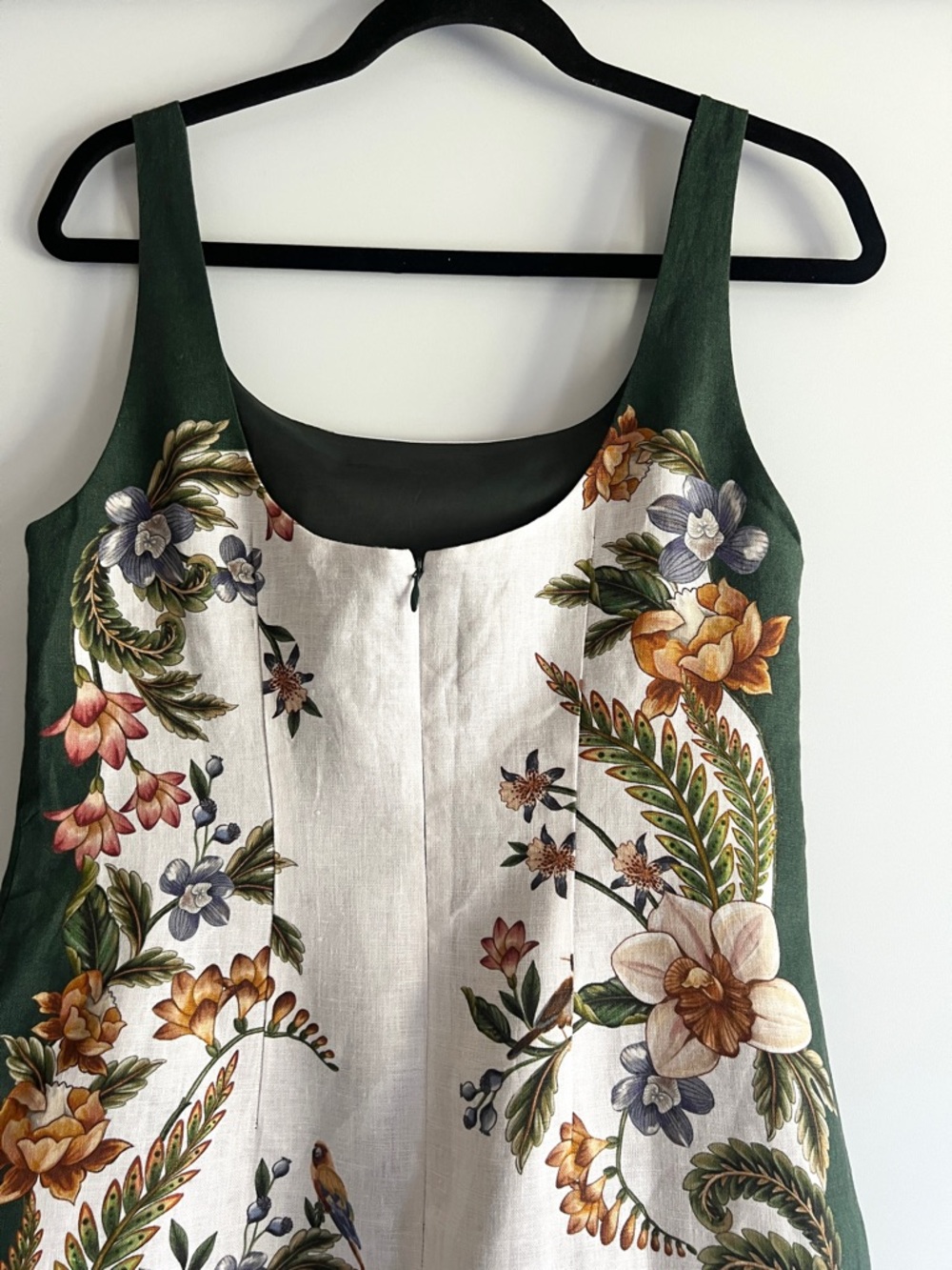 FARM Rio Linen Blend Sand Nature Garden Square Neck Mini Dress Size Small NWT - Picture 10 of 16